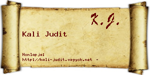 Kali Judit névjegykártya